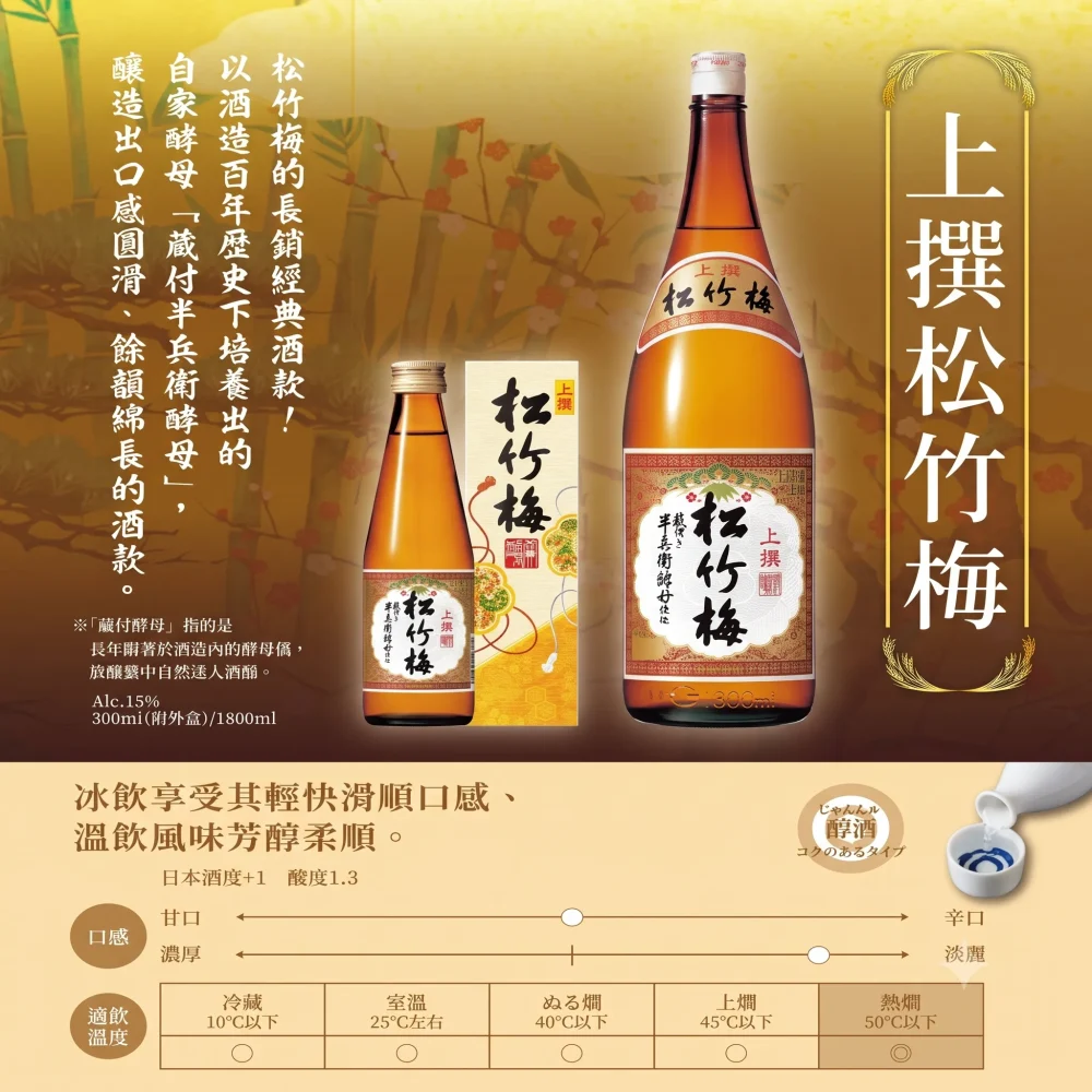 上撰松竹梅清酒300ml (附外盒)